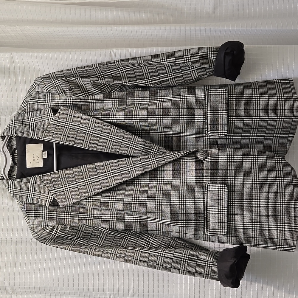 a new day Black and White Checkered Blazer